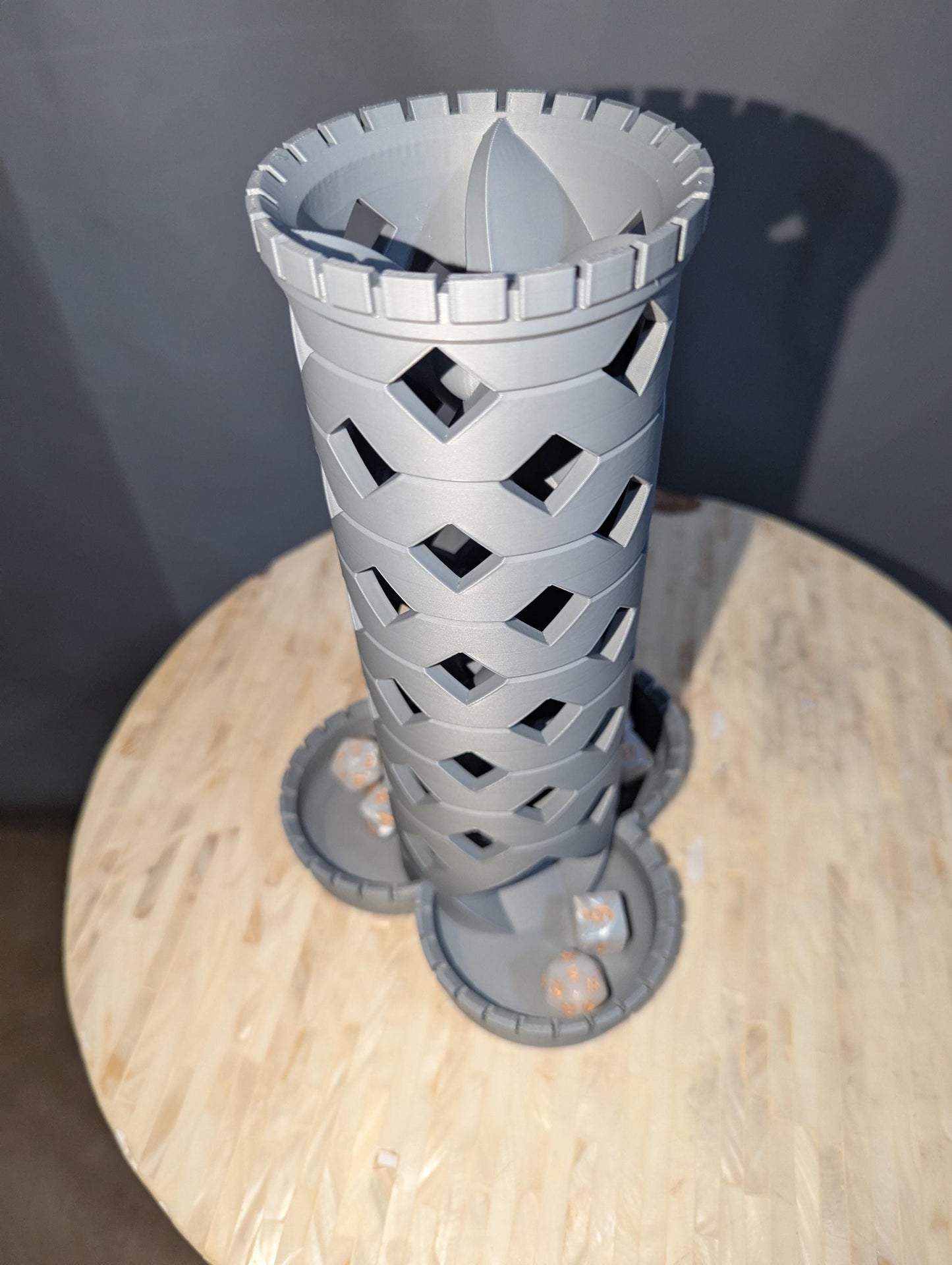 Castle-Themed Dice Tower ,Dungeons and Dragons Tabletop RPGs, Sleek Castle Design, Triple Dice Roller, Gift For Dungeon Master