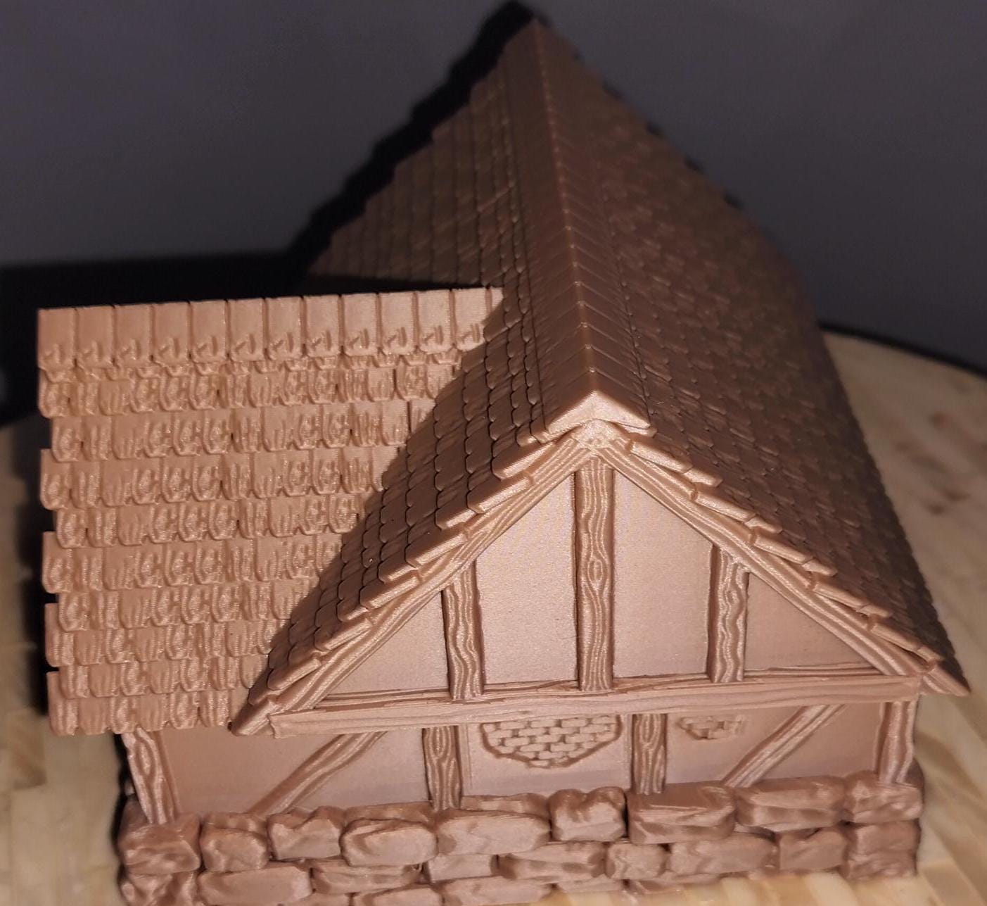 D&D House Model Detailed Miniature Terrain 3D Printed Home for RPG Adventure Tabletop Games TTRPG Accessory Tavern Model for town