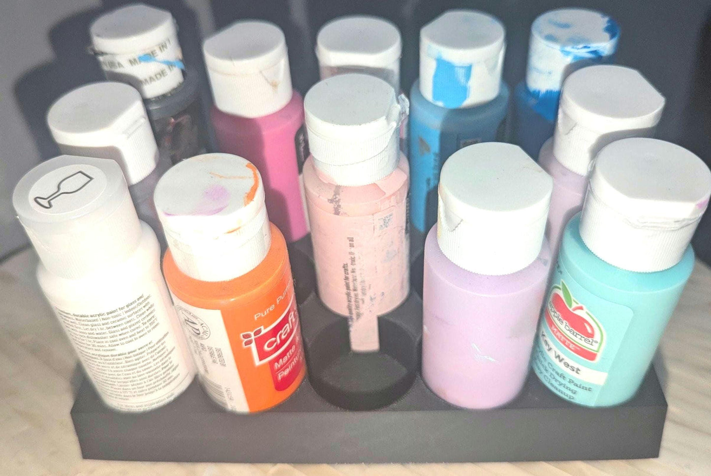 Paint Organizer, Holds 12 Bottles, Compact & Stylish Storage Solution for Craft Paints, 3d printed, Crafting made easy, Artist organizer