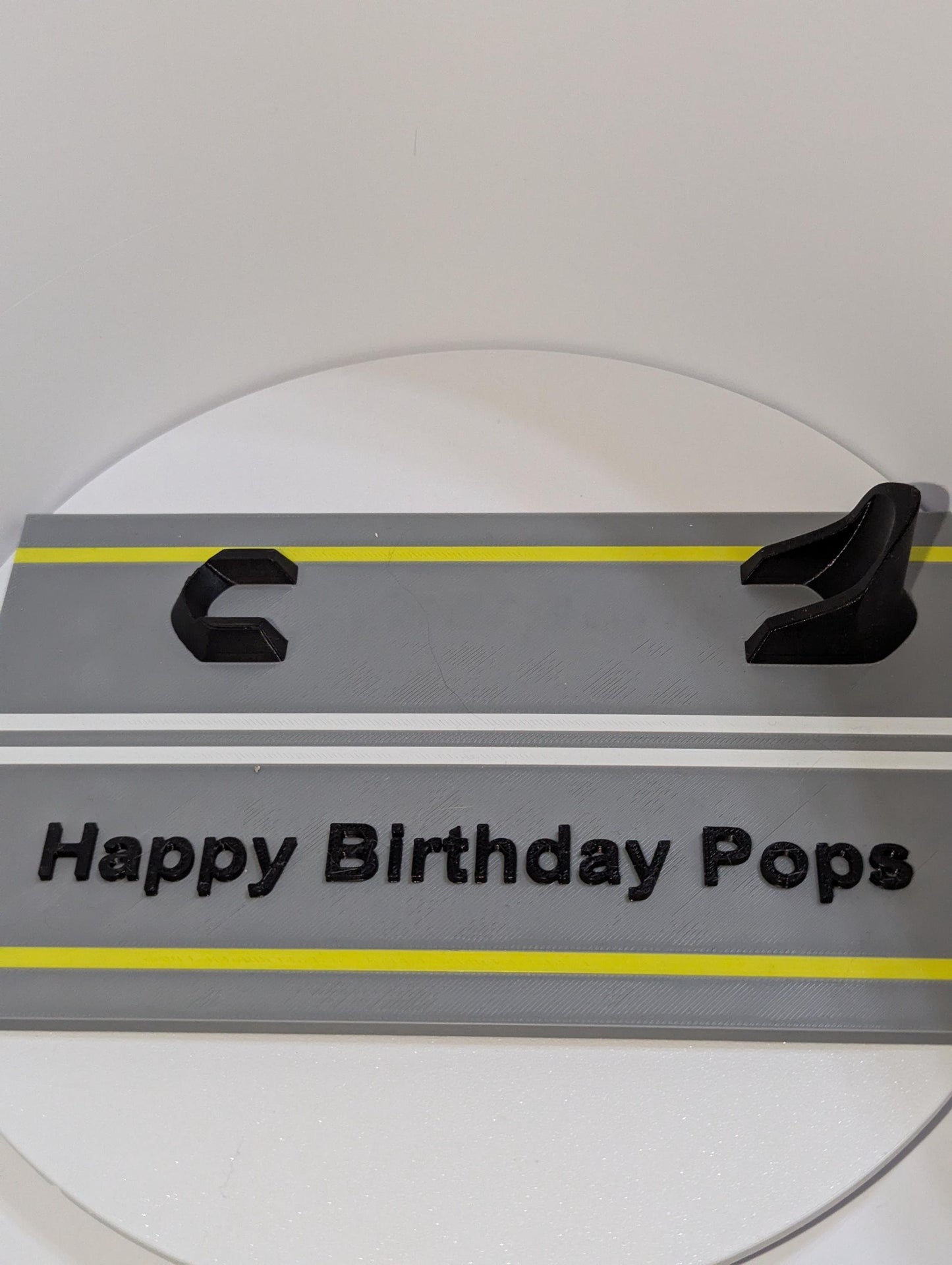 3d card plate with personalization Happy Birthday Pops.