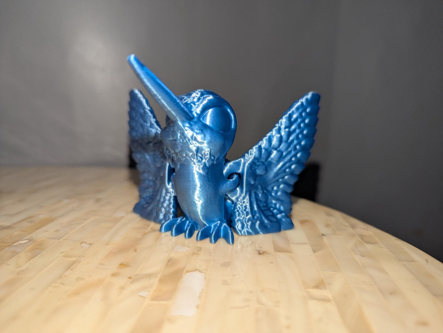 Articulated Hummingbird Statue 3D Printed Movable Wings CinderWing Design poseable desk fidget. Stress anciety Relief ADHD Fidget Toy Dragon