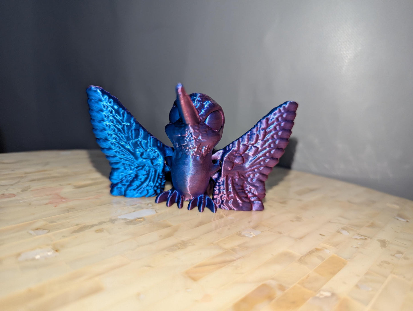 Articulated Hummingbird Statue 3D Printed Movable Wings CinderWing Design poseable desk fidget. Stress anciety Relief ADHD Fidget Toy Dragon