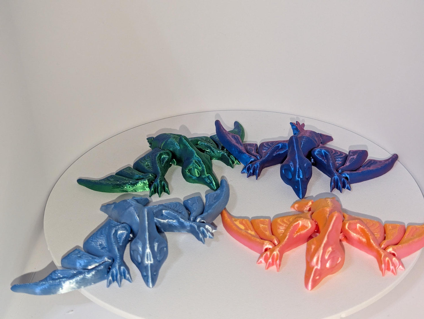 Articulated Pterodactyl Dinosaur Toy 3D Printed Flexi Dragon Toy Colorful Desk animal, Flexible Flying Dinosaur, Anxiety and stress relief