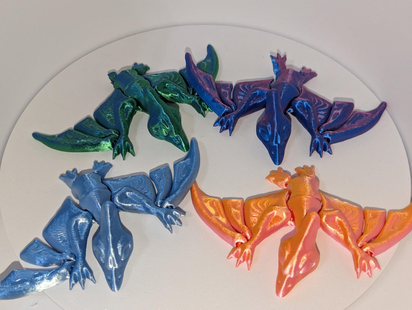 Articulated Pterodactyl Dinosaur Toy 3D Printed Flexi Dragon Toy Colorful Desk animal, Flexible Flying Dinosaur, Anxiety and stress relief
