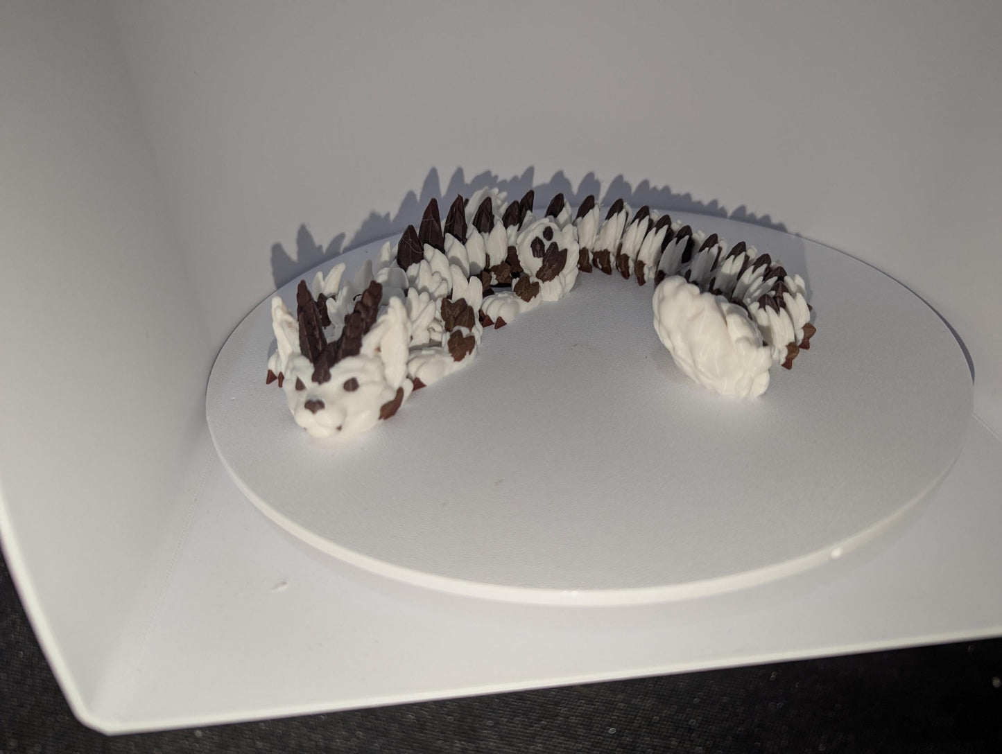 Articulating Cat Dragon 3D Printed Flexible Fantasy Creature Fidget Toy, Desk Buddy, Custom Feline dragon Egg design. Custom Cat Fidget