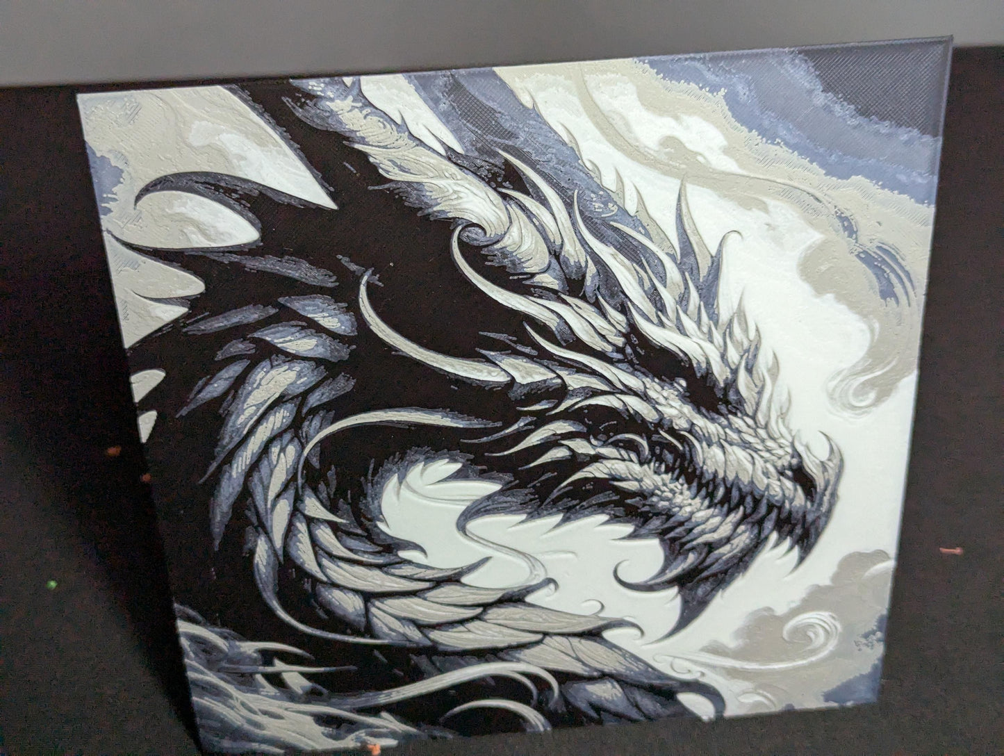Dragon Hueforge Illustration | Mythical Creature Art | Epic Dragon Head Fantasy Wall Print