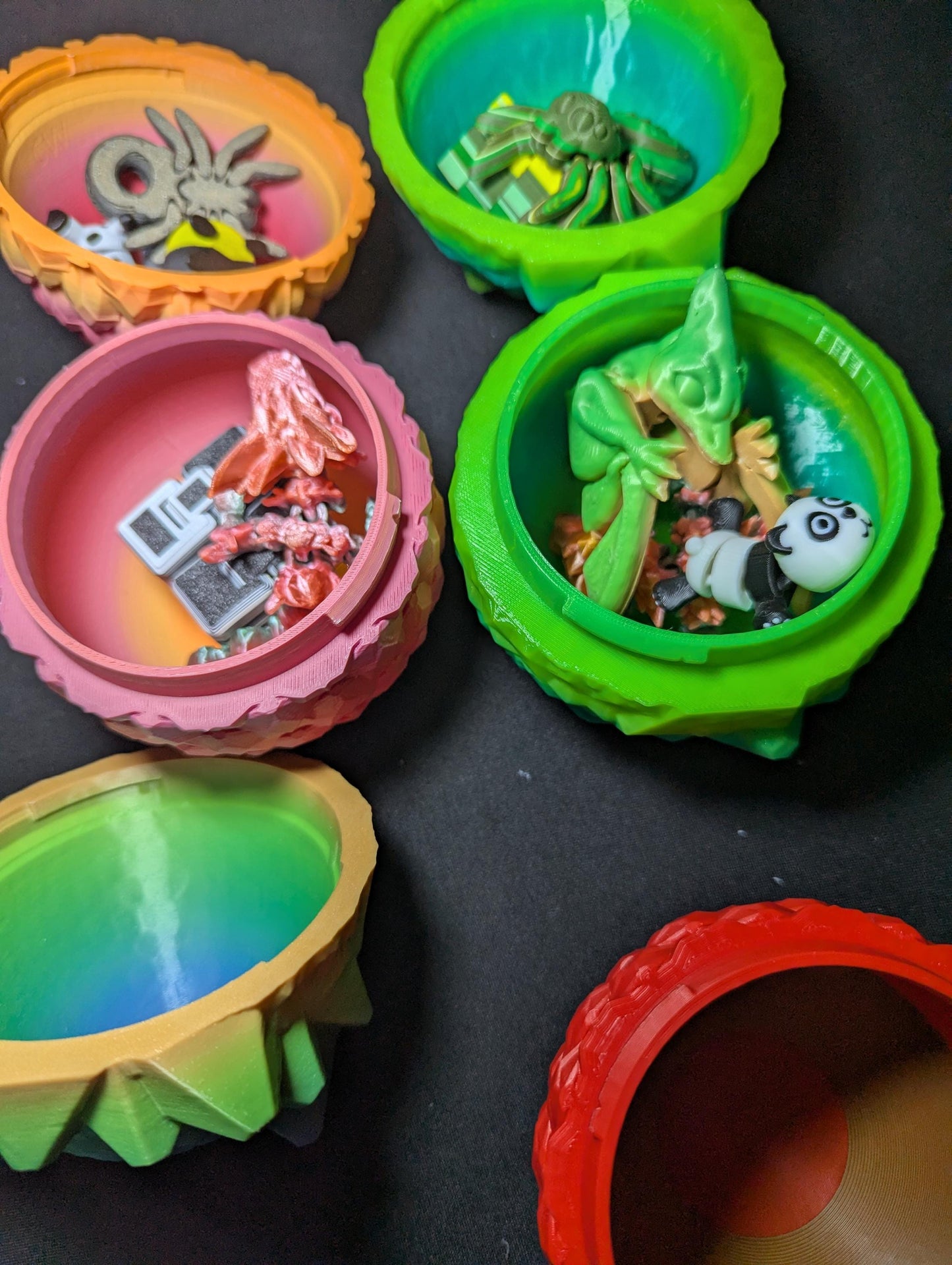 Mystery Dragon Egg Surprise | Custom Color Egg w/ Fidget Toys Inside | Includes Dragon or Tadling (by size) + 3D Printed Creatures & Toys.