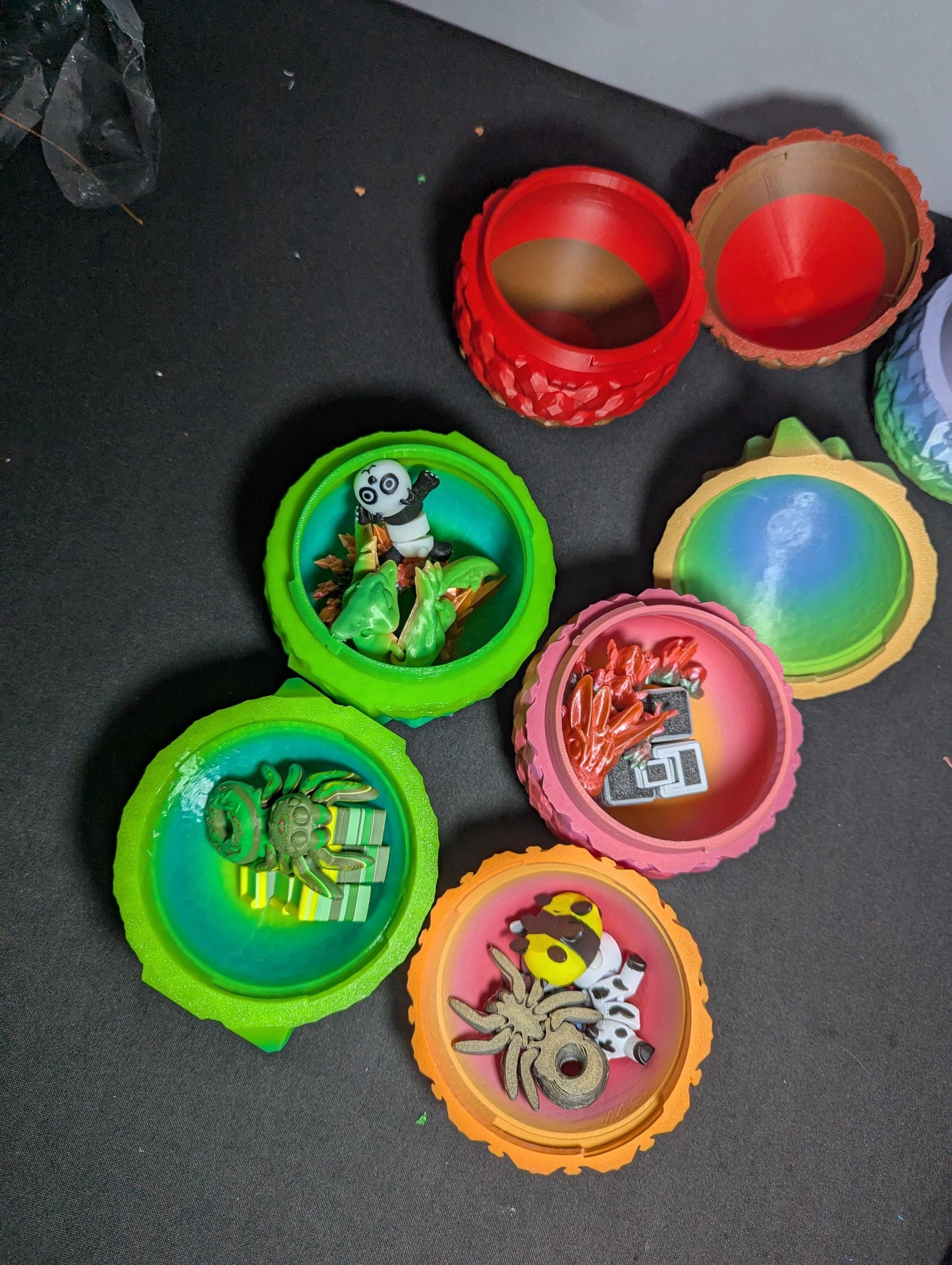 Mystery Dragon Egg Surprise | Custom Color Egg w/ Fidget Toys Inside | Includes Dragon or Tadling (by size) + 3D Printed Creatures & Toys.