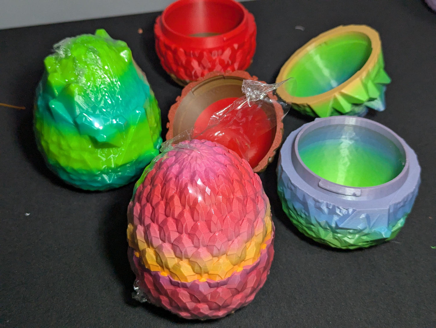 Mystery Dragon Egg Surprise | Custom Color Egg w/ Fidget Toys Inside | Includes Dragon or Tadling (by size) + 3D Printed Creatures & Toys.