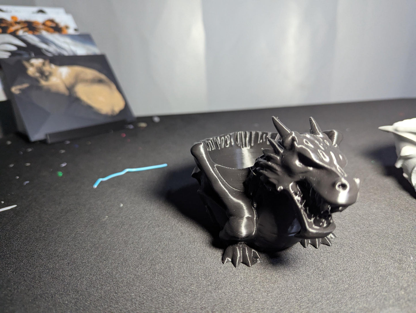 Fierce Dragon Trinket Holder | 3D Printed Mythical Creature Trinket Holder | Fantasy Desk or Shelf Decor