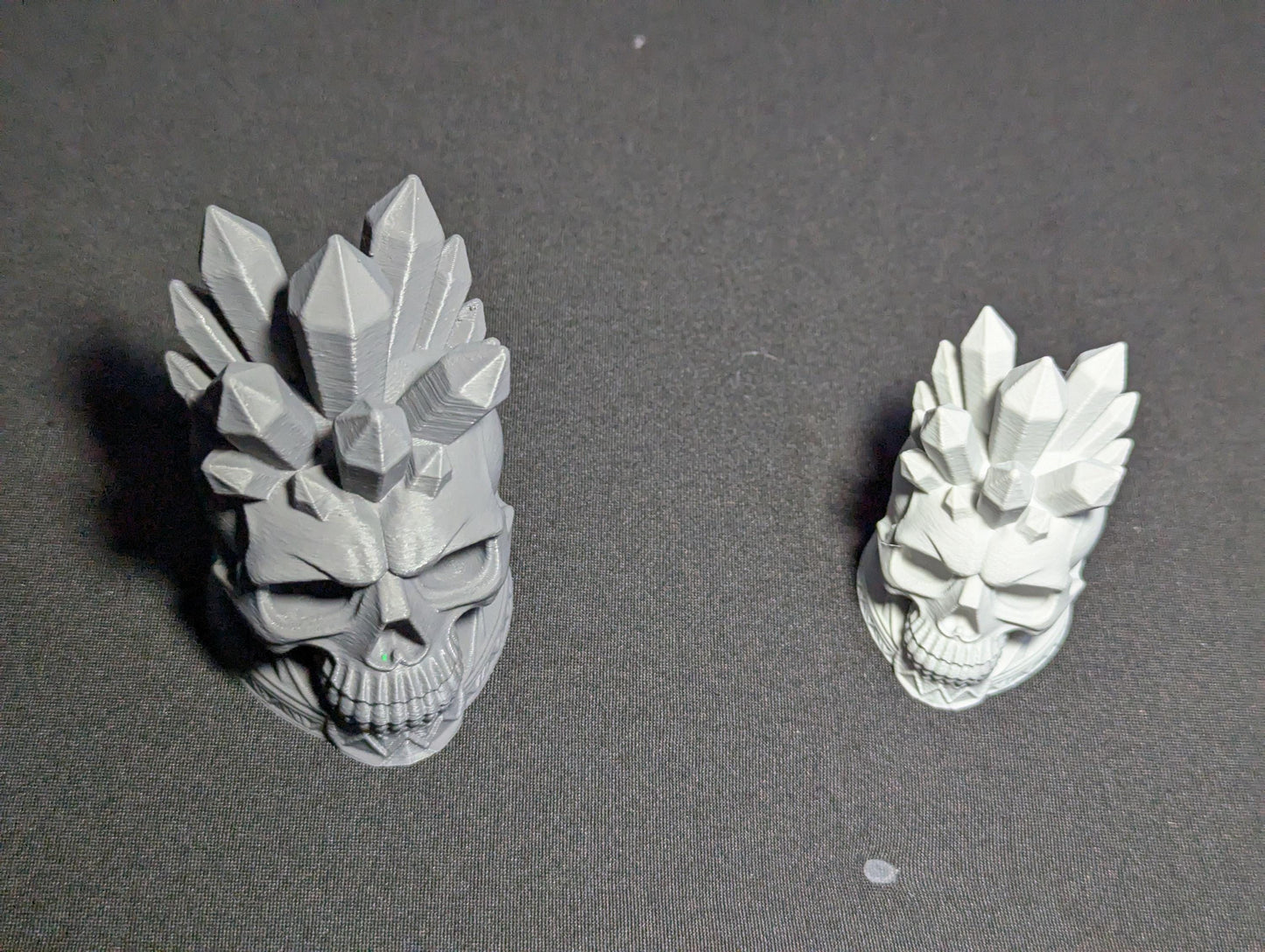 Gothic Crystal Skull, Spiked Skull Head Desk Decor | 3D Printed Gothic Skull Sculpture | Edgy Horror Office Accent