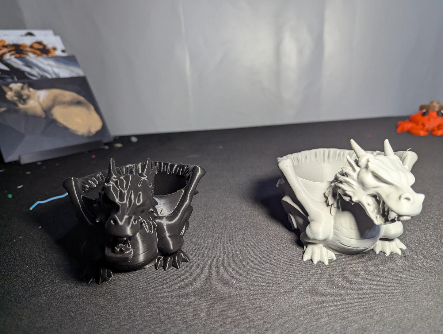Fierce Dragon Trinket Holder | 3D Printed Mythical Creature Trinket Holder | Fantasy Desk or Shelf Decor