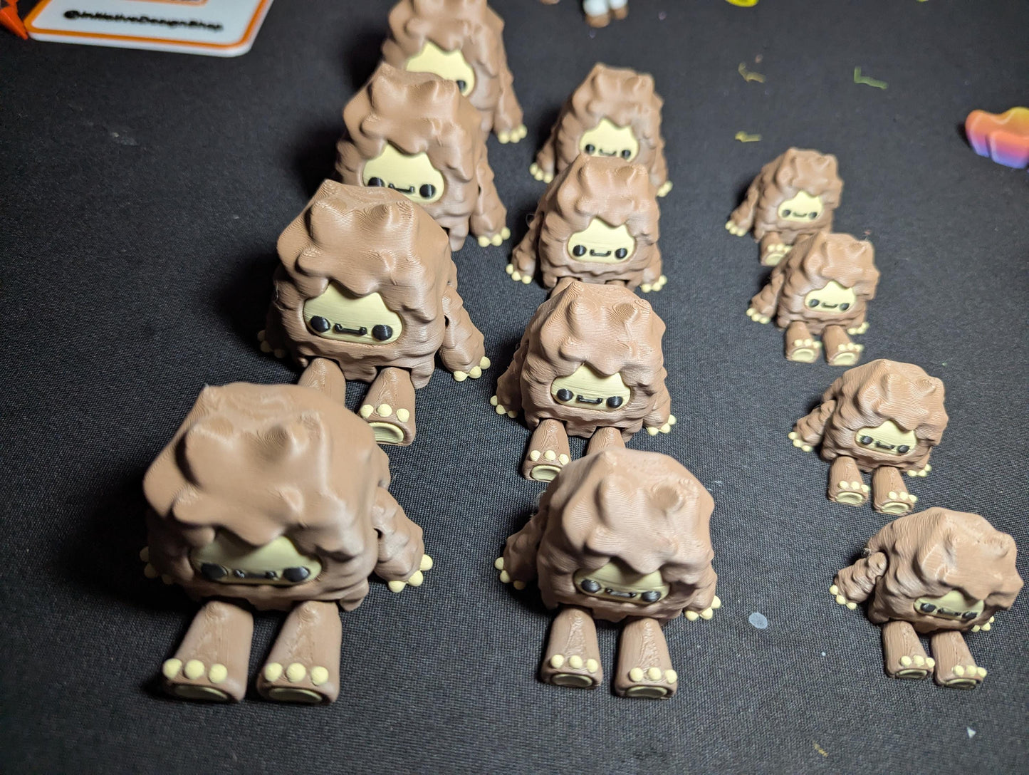 Cute Bigfoot Figurine – 3D Printed Sasquatch Creature in Multiple Sizes- Mini Bigfoot Toy- Tiny Bigfoot Family