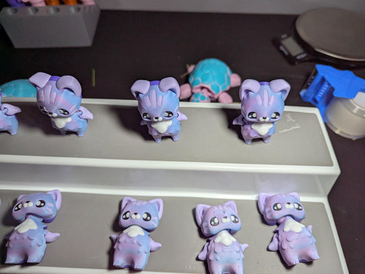 Mini Fantasy cat Figure – Cute Pastel Desk Buddy – 3D Printed Collectible Toy- cat flexi