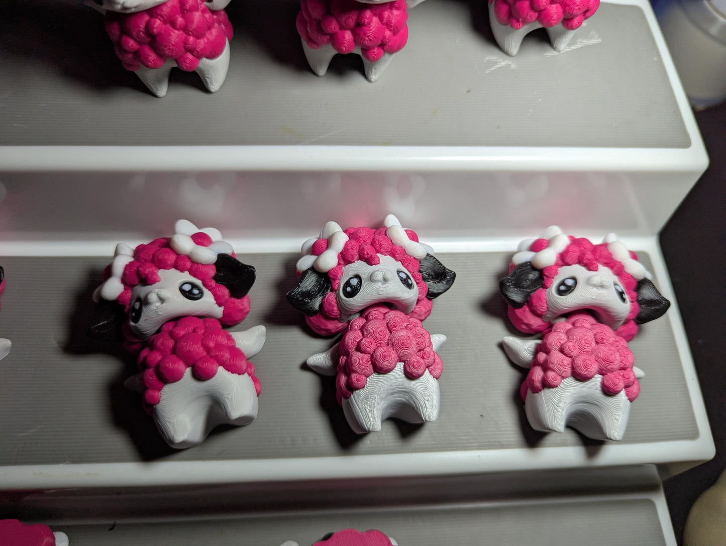 Mini Fantasy Sheep Figure – Cute Pink & White 3D Printed Collectible – Desk Buddy or Gift