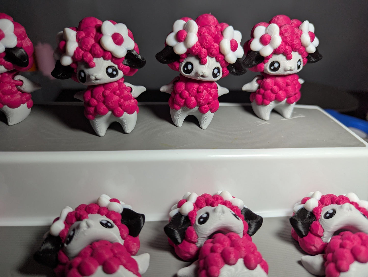 Mini Fantasy Sheep Figure – Cute Pink & White 3D Printed Collectible – Desk Buddy or Gift