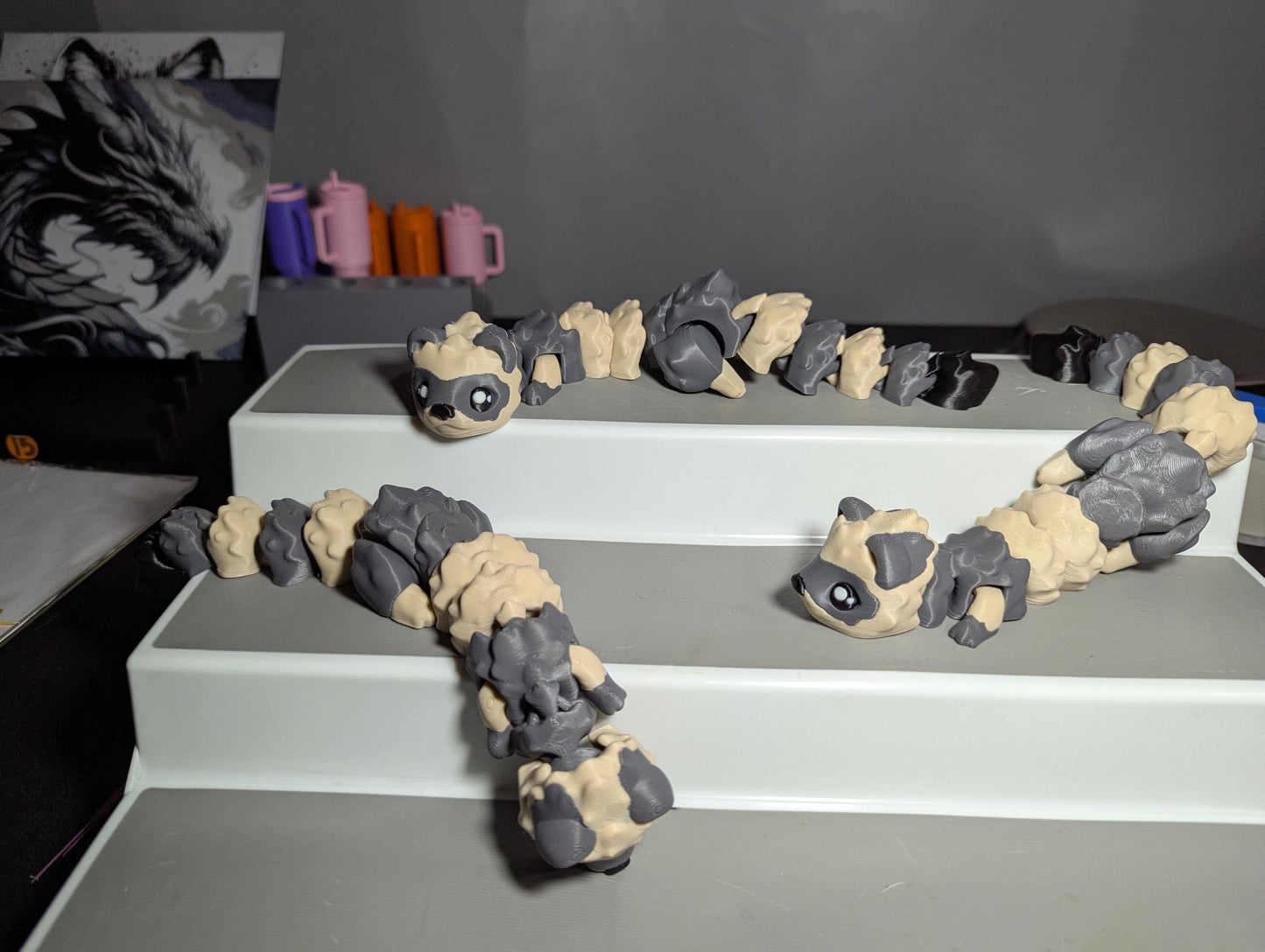 3D Printed Articulated Ferret Fidget Toy β Flexible Ferret Desk Pet, Cute Stress Relief Animal Gift, Fun Collectible for Ferret Lovers