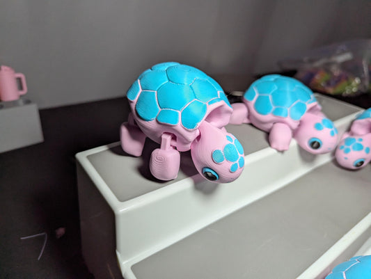 3D Printed Articulated Turtle Fidget Toy – Cute Turtle Desk Pet, Flexible Animal Gift for Kids & Adults, Colorful Collectible Desk Decor