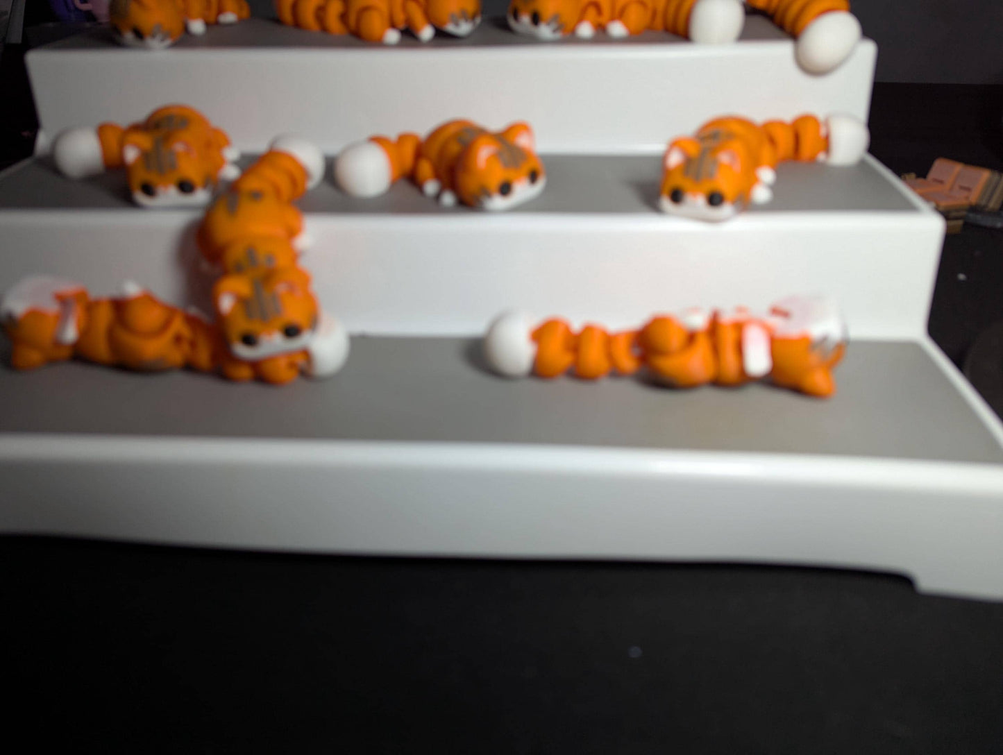 3D Printed Articulated Cat Fidget Toy – Cute Orange Tabby Desk Pet, Flexible Kitty Gift for Cat Lovers, Fun Animal Collectible Decor