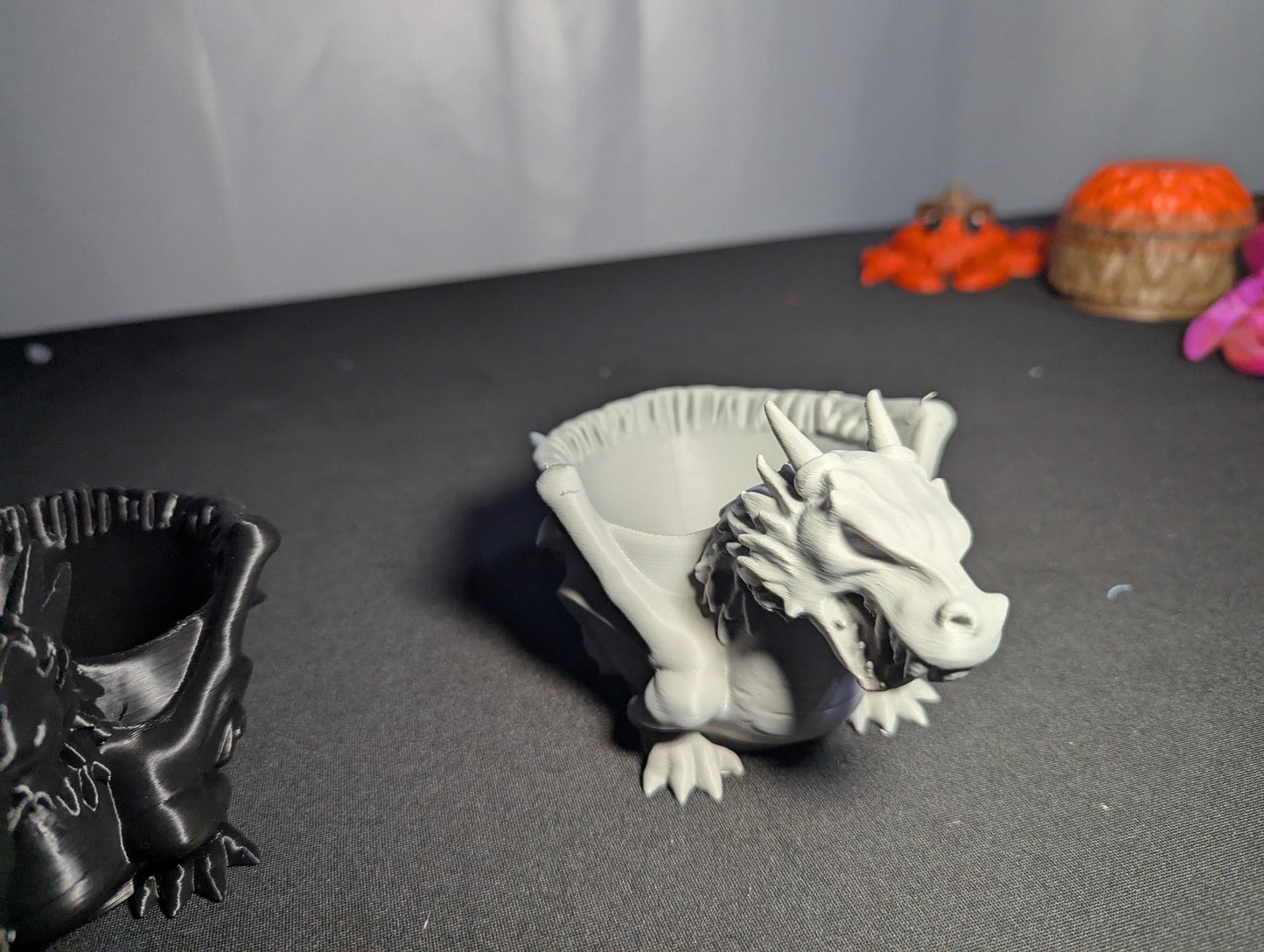 Fierce Dragon Trinket Holder | 3D Printed Mythical Creature Trinket Holder | Fantasy Desk or Shelf Decor