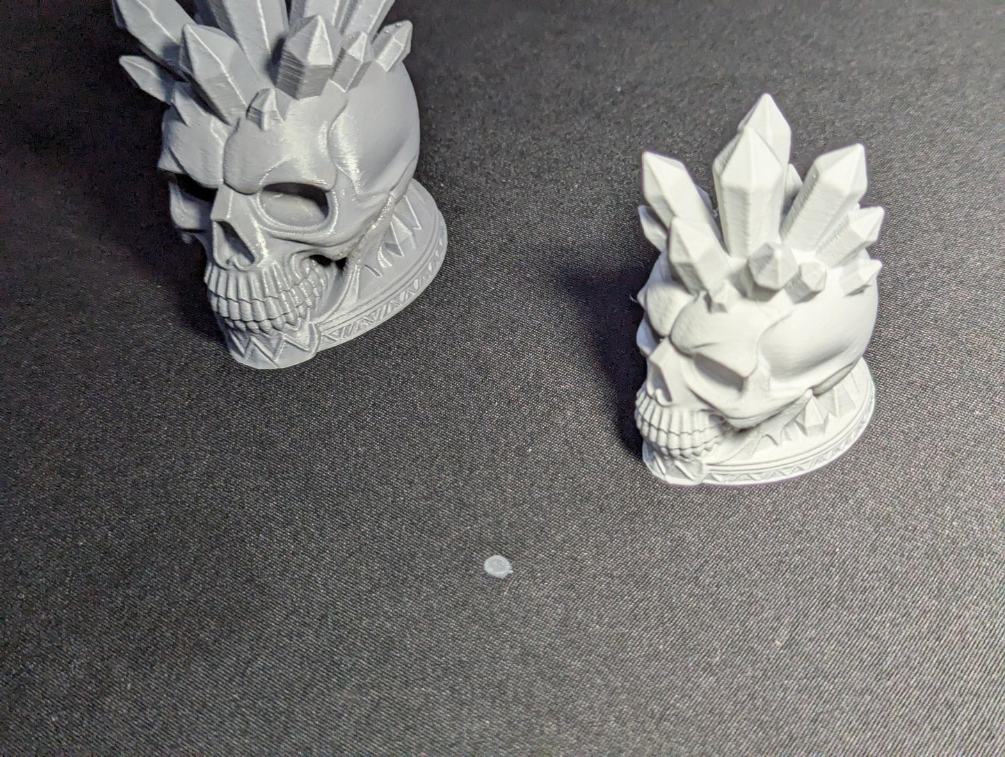 Gothic Crystal Skull, Spiked Skull Head Desk Decor | 3D Printed Gothic Skull Sculpture | Edgy Horror Office Accent