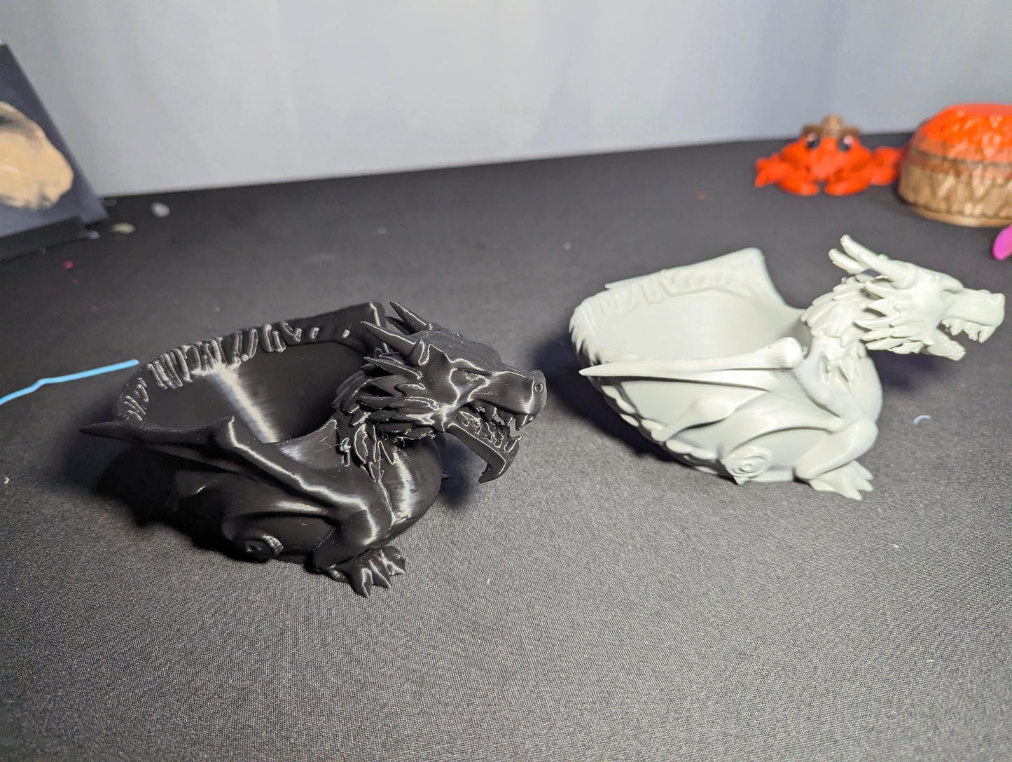 Fierce Dragon Trinket Holder | 3D Printed Mythical Creature Trinket Holder | Fantasy Desk or Shelf Decor