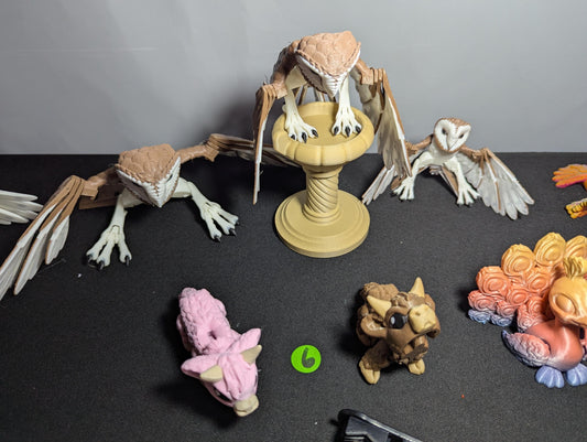 Articulated Barn Owl Figurine – Poseable Barn Owl with Movable Wings Poseable Owl Toy – Articulated Barn Owl 3D Print Collectible