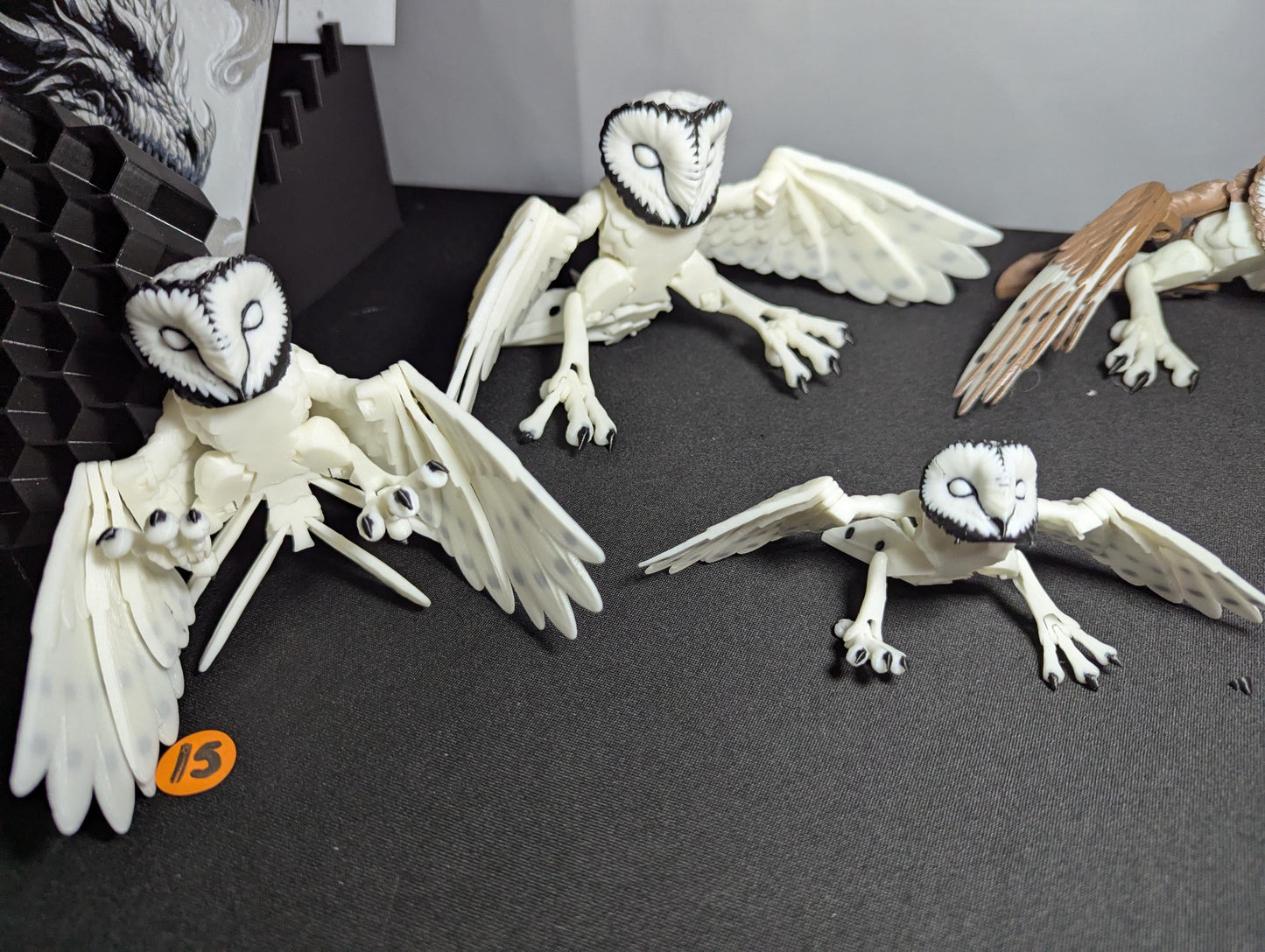 Articulated Barn Owl Figurine – Poseable Barn Owl with Movable Wings Poseable Owl Toy – Articulated Barn Owl 3D Print Collectible