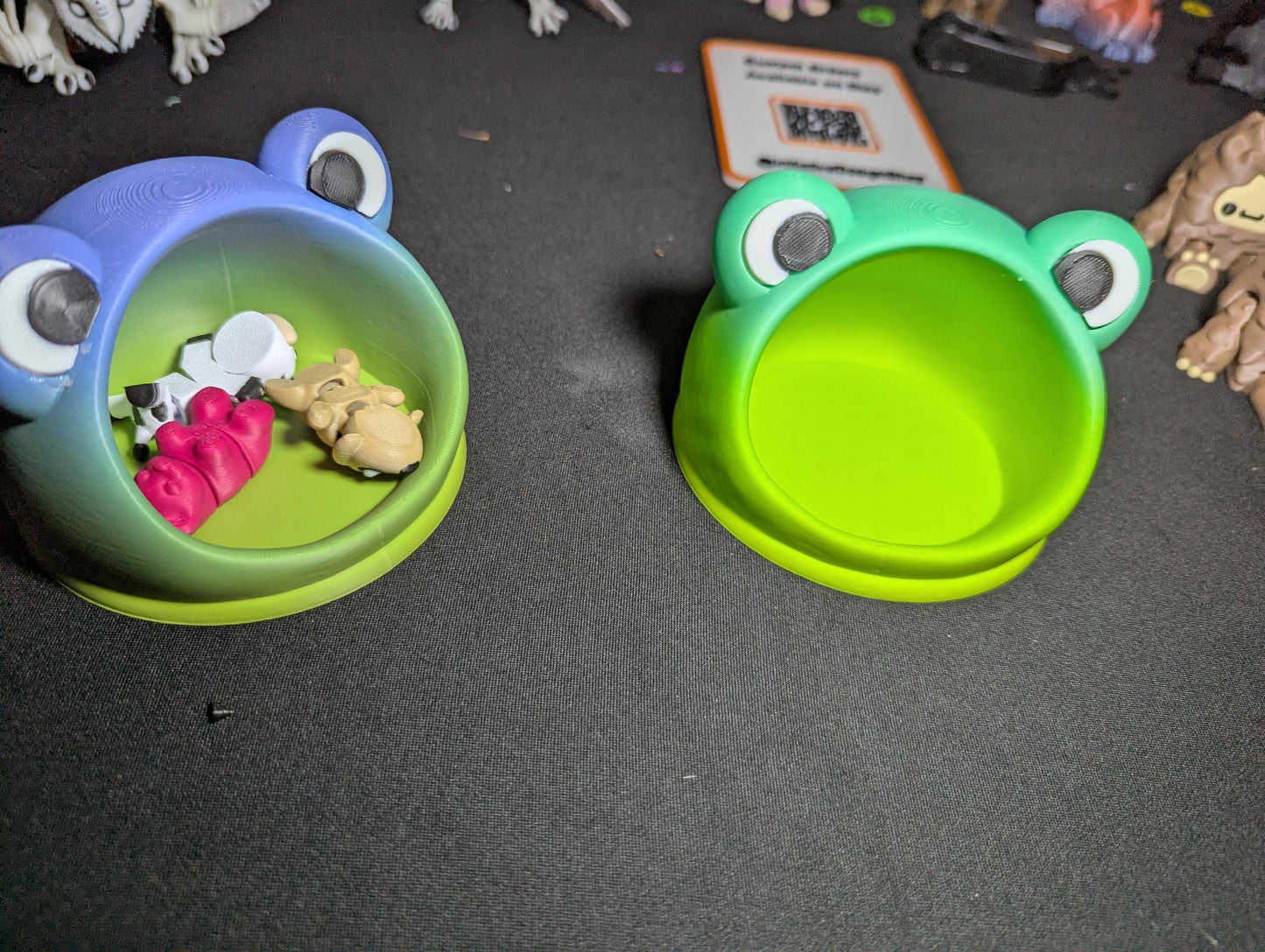 3D Printed Frog Bowl โ Cute Green Frog Dish for Snacks, Trinkets, or Desk, 3D Printed Frog Bowl Cute Frog Tray โ frog Bowl with Big Eyes