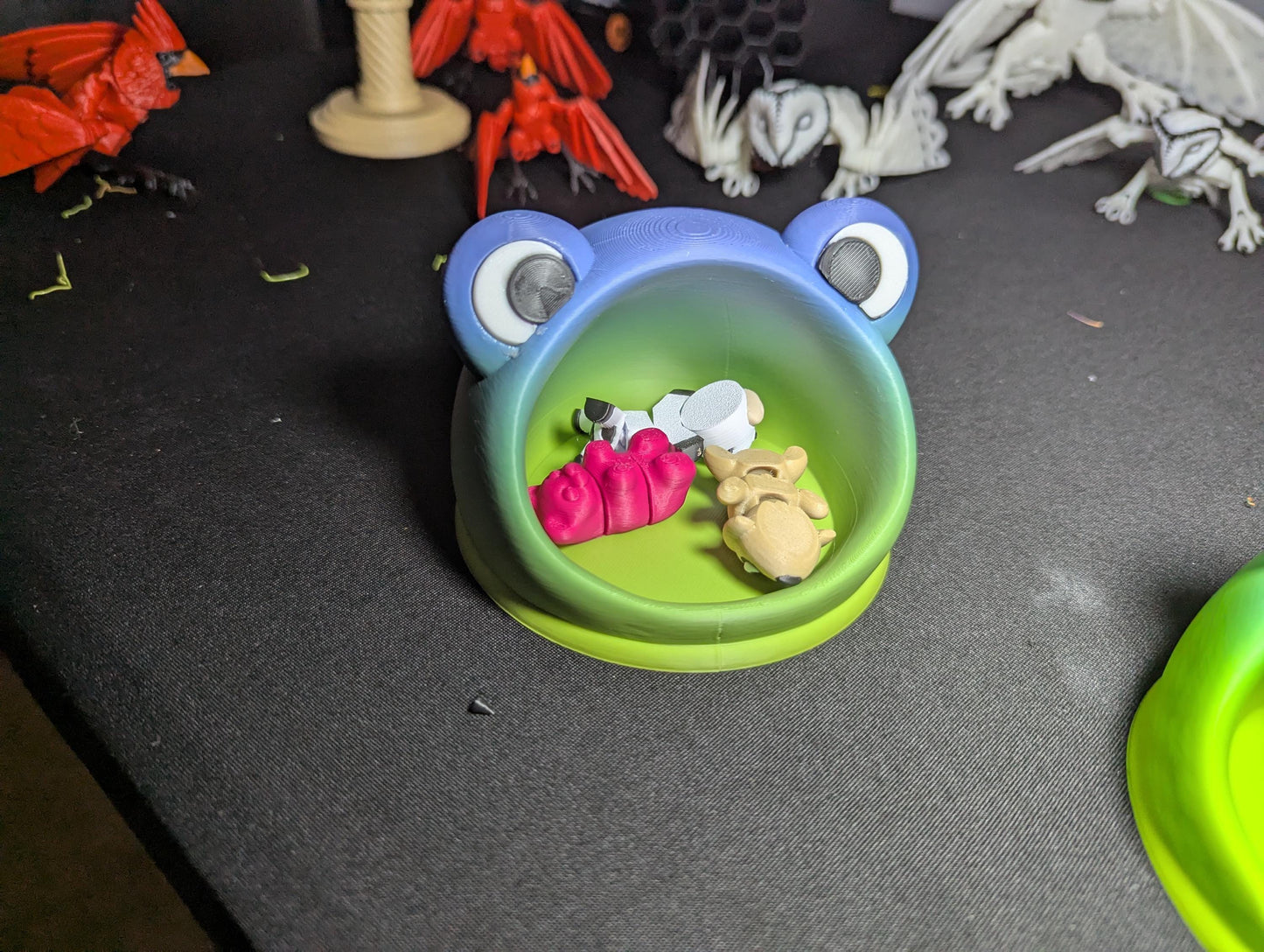 3D Printed Frog Bowl โ Cute Green Frog Dish for Snacks, Trinkets, or Desk, 3D Printed Frog Bowl Cute Frog Tray โ frog Bowl with Big Eyes