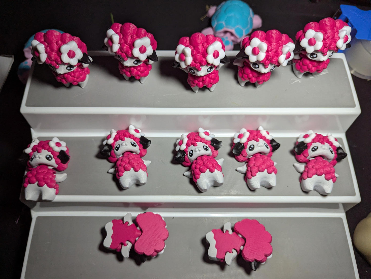 Mini Fantasy Sheep Figure – Cute Pink & White 3D Printed Collectible – Desk Buddy or Gift