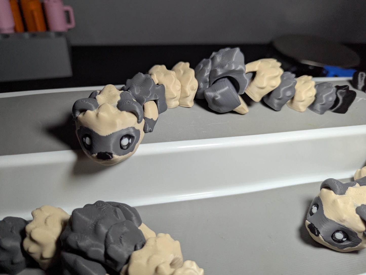 3D Printed Articulated Ferret Fidget Toy β Flexible Ferret Desk Pet, Cute Stress Relief Animal Gift, Fun Collectible for Ferret Lovers