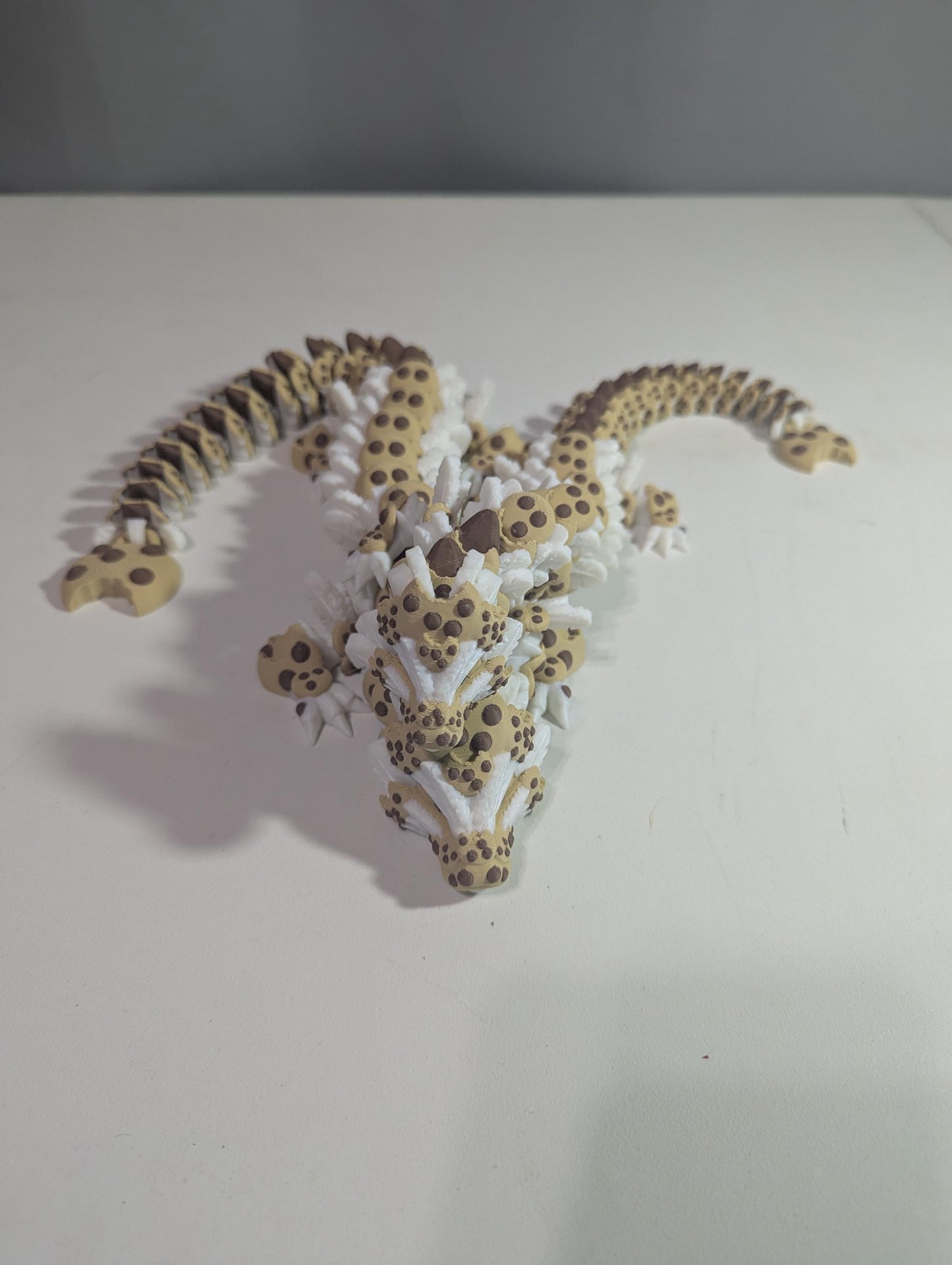 Chocolate Chip Dragon 3D-Printed Articulated Cookie Fantasy Creature Flexible Fidget Toy Collectible Multiple Sizes