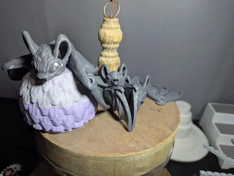 Gothic Bat Figurine Flexible 3D Printed Articulated Fantasy - Initiative Design