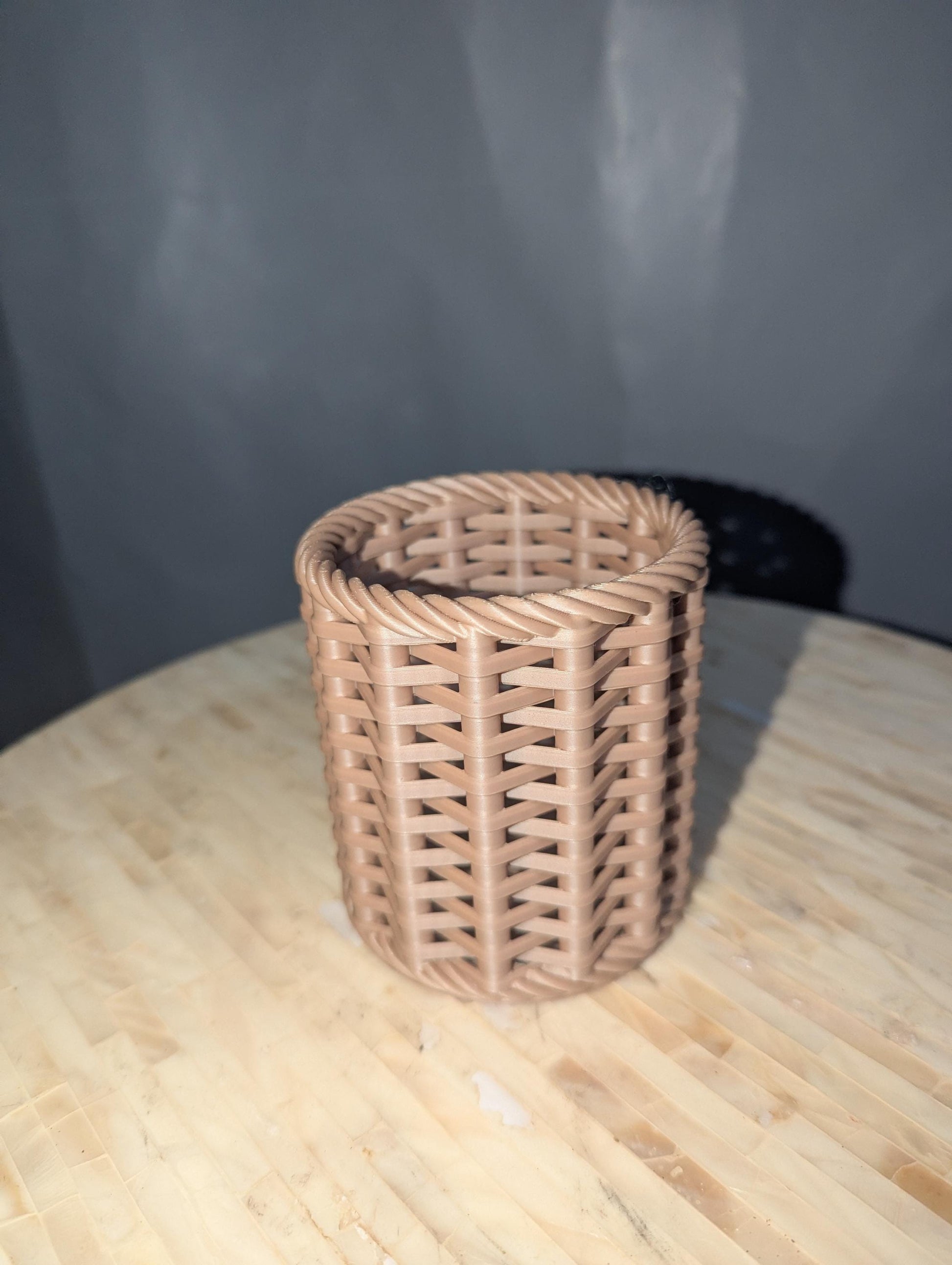 Designer Pen and Pencil Holder Rustic Desk Organizer for Office or Home Decor-Holds Office Supplies Storage for pens and pencils Woven case