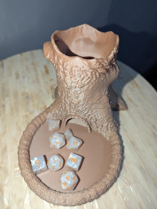 Unique Druid Dice Tower, Tree Stump roller , D&D Dice Tower, Dungeons and dragons roller, Nature Themed TTRP Dice, Rustic Nature Dice Tower