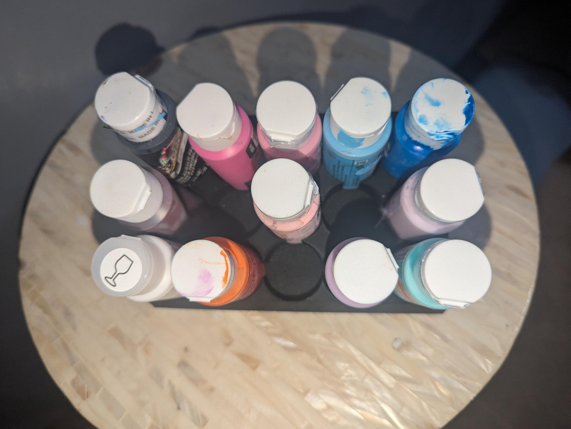 Paint Organizer, Holds 12 Bottles, Compact & Stylish Storage Solution for Craft Paints, 3d printed, Crafting made easy, Artist organizer