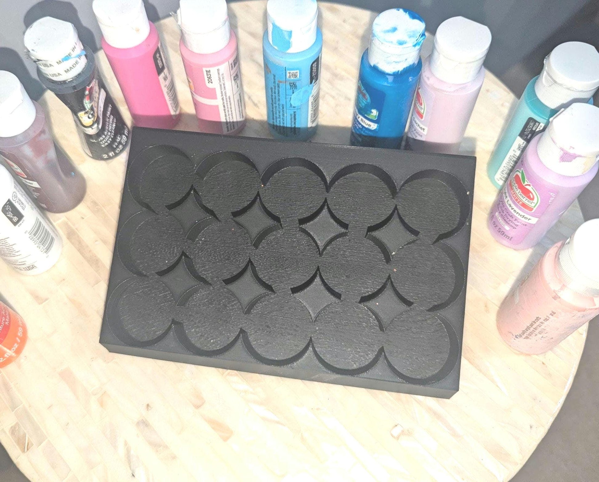 Paint Organizer, Holds 12 Bottles, Compact & Stylish Storage Solution for Craft Paints, 3d printed, Crafting made easy, Artist organizer