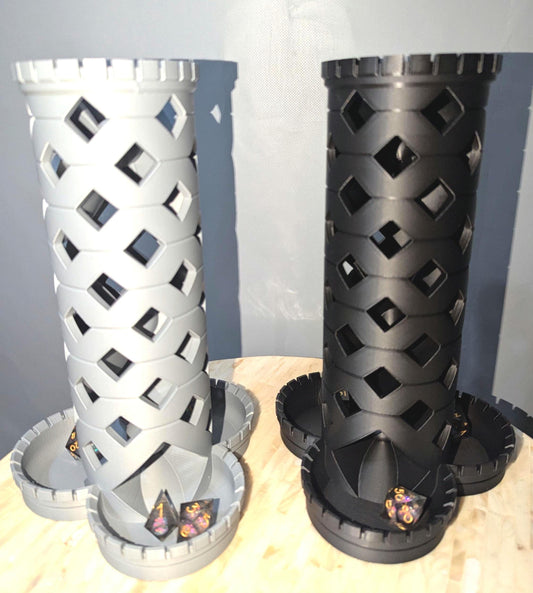 Castle-Themed Dice Tower ,Dungeons and Dragons Tabletop RPGs, Sleek Castle Design, Triple Dice Roller, Gift For Dungeon Master