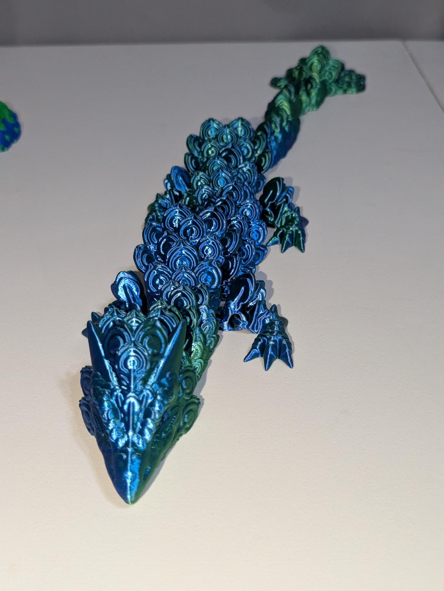Peacock Dragon: 3D Printed Articulated Fidget Toy Articulated Peacock Dragon Pose-able Fidget Toy Anxiety Relief Figure Stress Relief