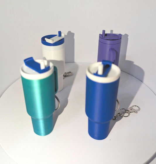Mini Tumbler Chapstick Holder Keychain – Custom Drink Cup Keyring Accessory – Fun Gift Idea - Chapstick holder- Cute Bag Accessory