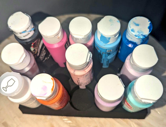 Paint Organizer, Holds 12 Bottles, Compact & Stylish Storage Solution for Craft Paints, 3d printed, Crafting made easy, Artist organizer