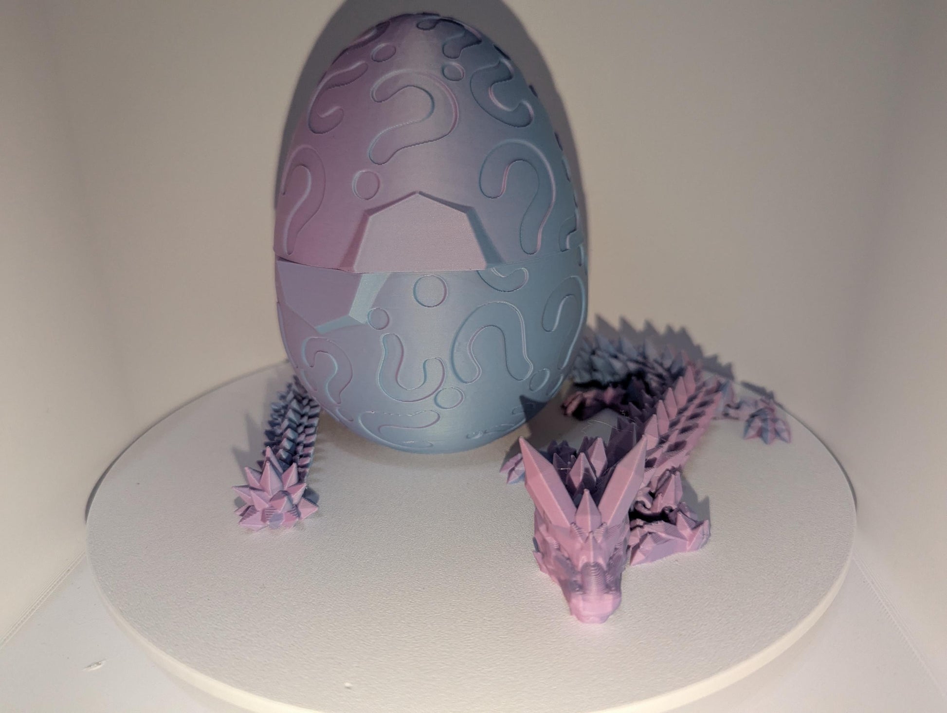 3D Printed Crystal Articulated Dragon, Dragon Egg, Dragon Toy Handmade Childrens Toys, Crystal Dragon with Dragon Egg Fidget Toy, Desk Decor