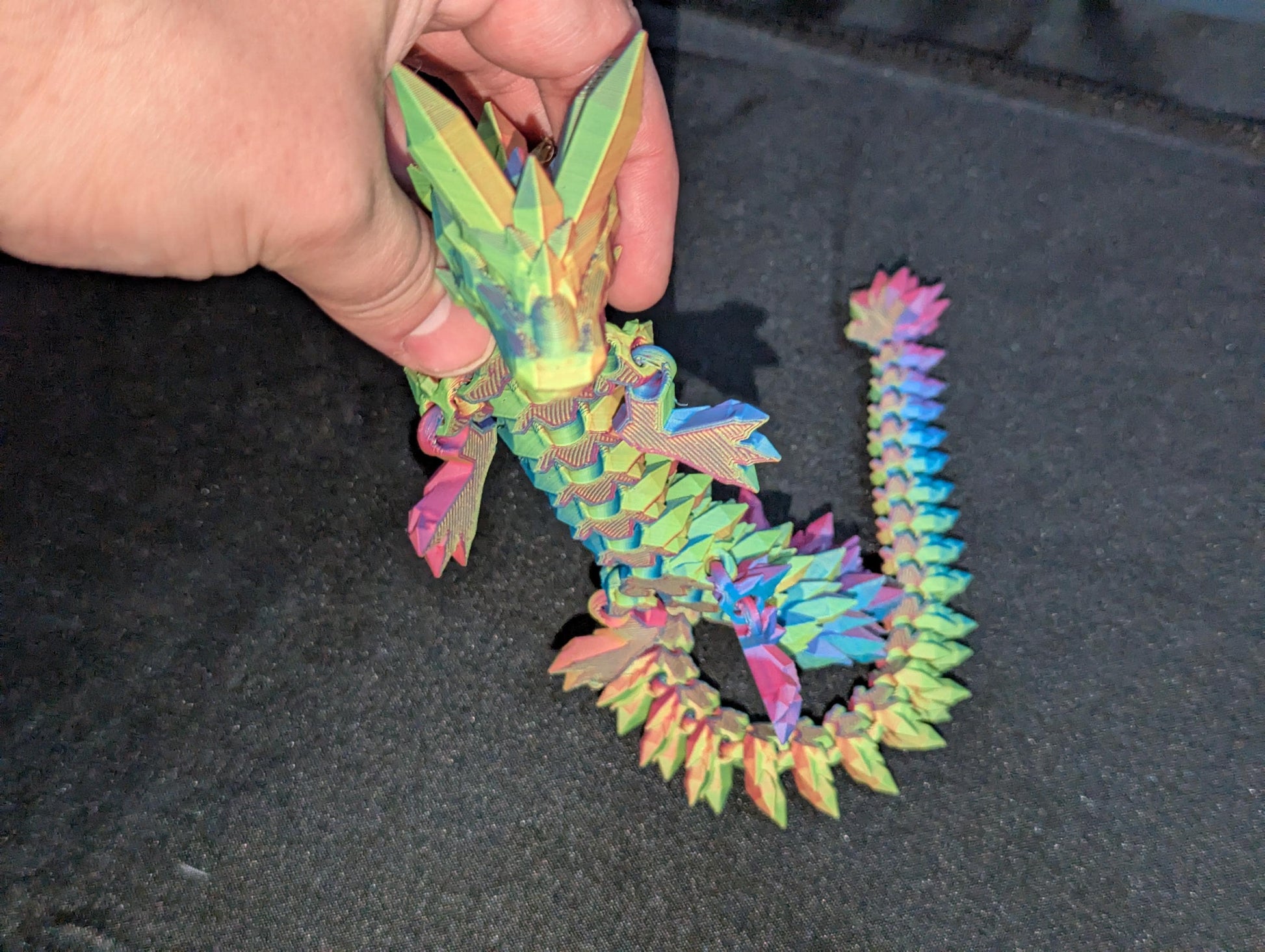 3D Printed Crystal Articulated Dragon, Dragon Egg, Dragon Toy Handmade Childrens Toys, Crystal Dragon with Dragon Egg Fidget Toy, Desk Decor