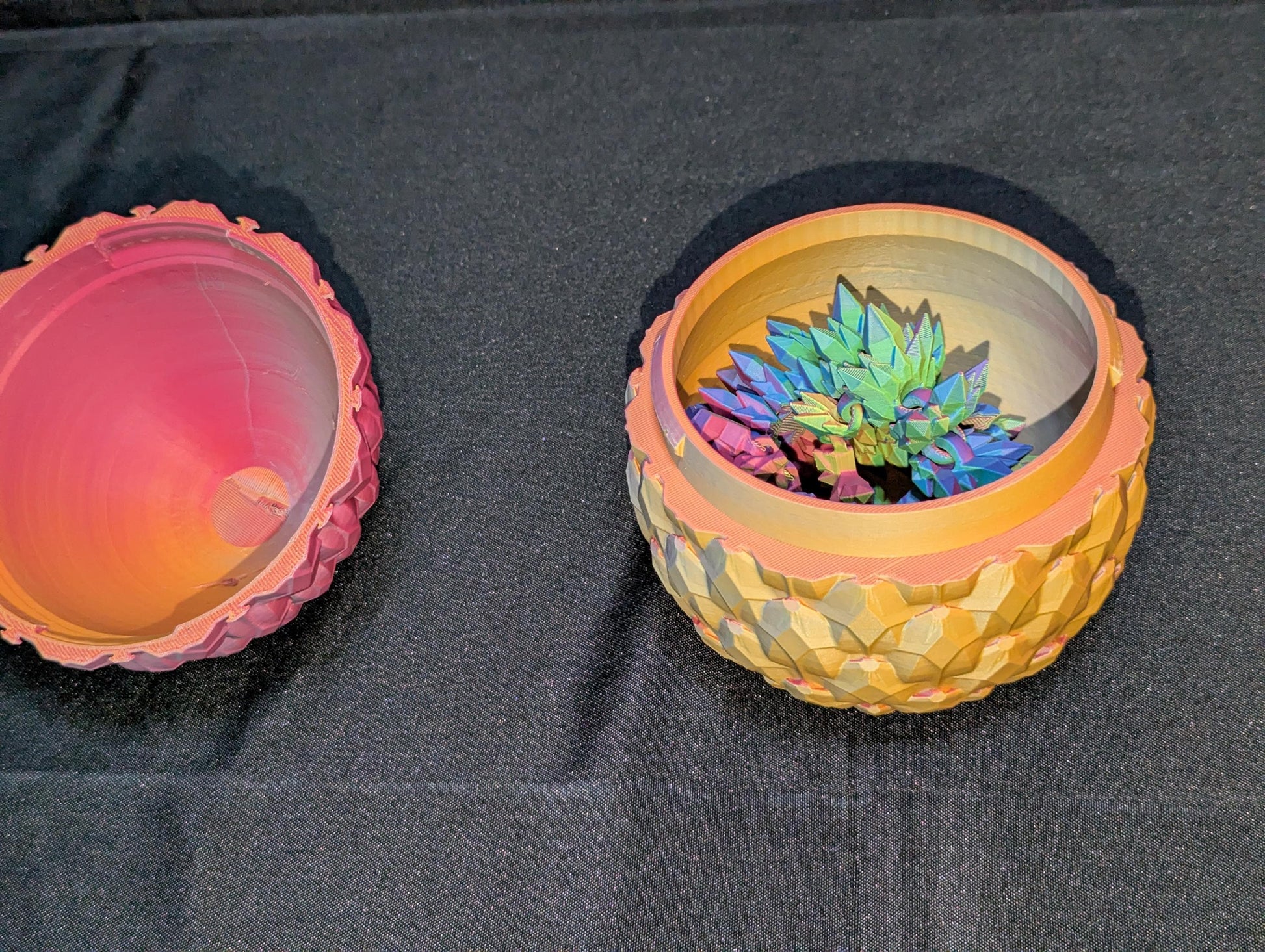 3D Printed Crystal Articulated Dragon, Dragon Egg, Dragon Toy Handmade Childrens Toys, Crystal Dragon with Dragon Egg Fidget Toy, Desk Decor