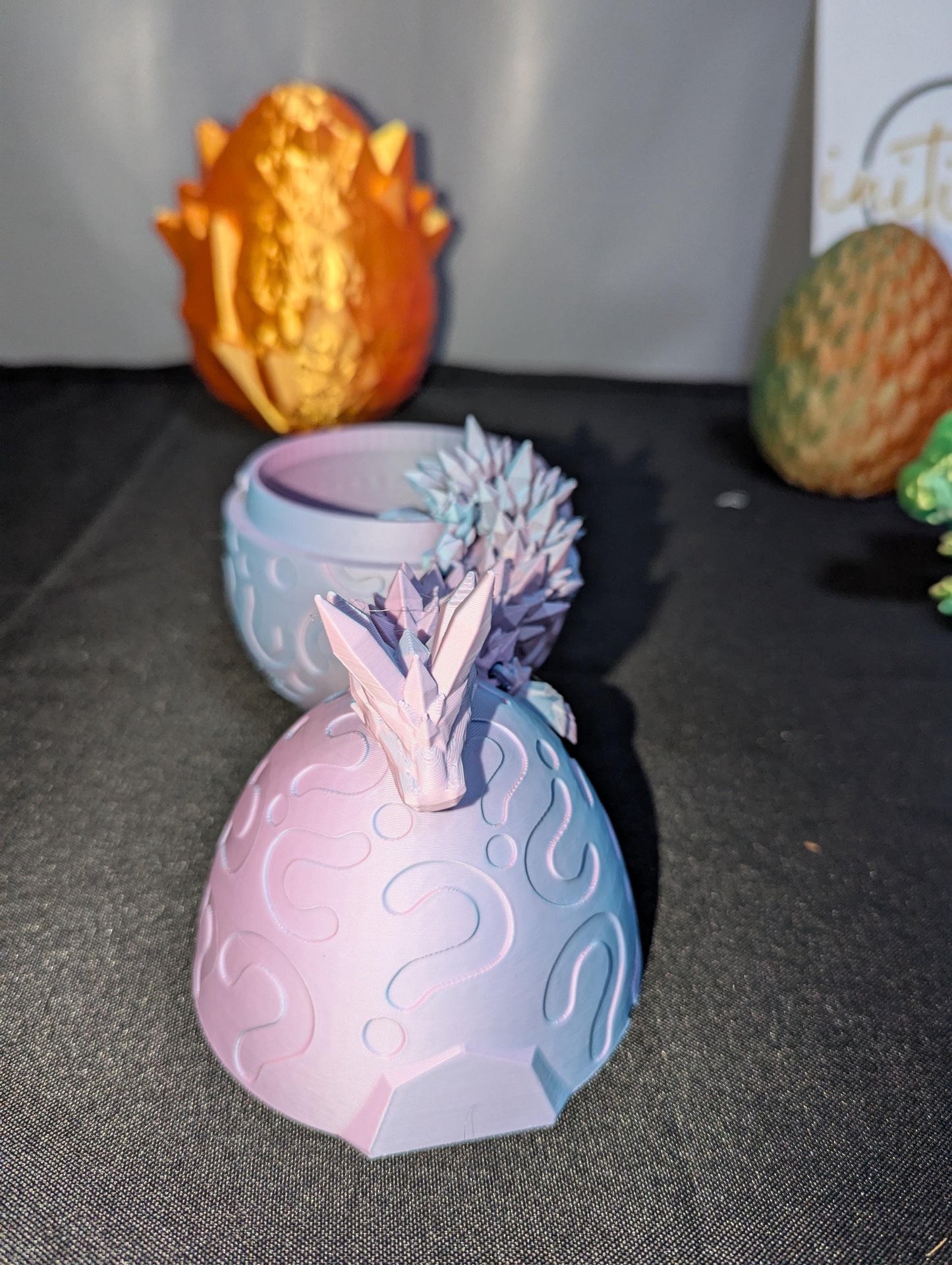 3D Printed Crystal Articulated Dragon, Dragon Egg, Dragon Toy Handmade Childrens Toys, Crystal Dragon with Dragon Egg Fidget Toy, Desk Decor