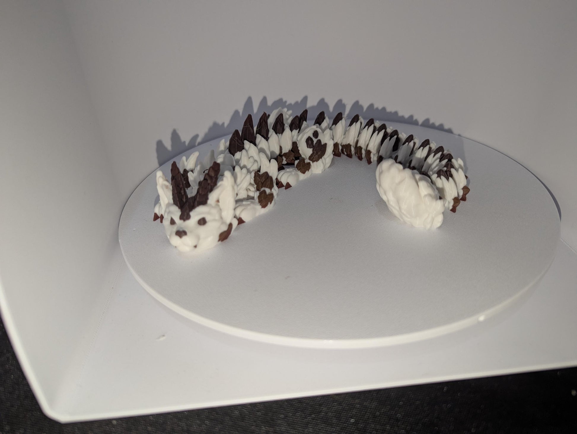 Articulating Cat Dragon 3D Printed Flexible Fantasy Creature Fidget Toy, Desk Buddy, Custom Feline dragon Egg design. Custom Cat Fidget