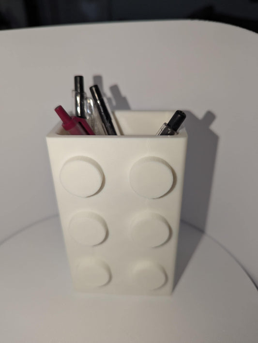 Brick-Inspired Pen Holder – 3D Printed Pencil or Toothbrush Organizer – Colorful Storage for Kids, Lego Fans, or Classrooms, Fun Holder