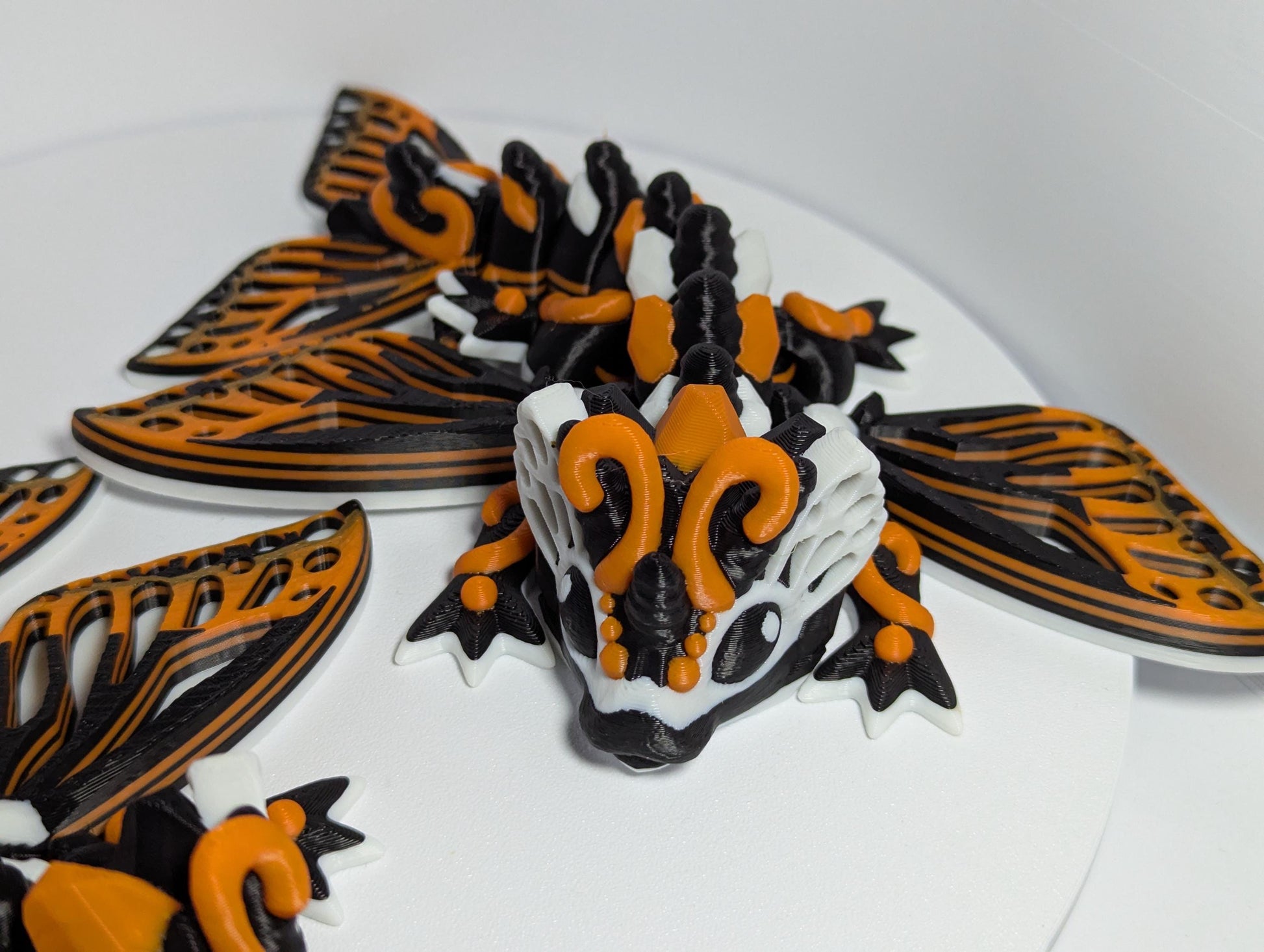 Monarch Butterfly Dragon 3D Printed Model | Fidget Articulated Creature Colorful Butterfly Dragon Figure ADHD and Anxiety Relief