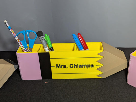 Personalized Pencil Teacher Gift | Desk Organizer & Pen Holder | Custom Name Classroom Decor | Back to School Teacher Appreciation